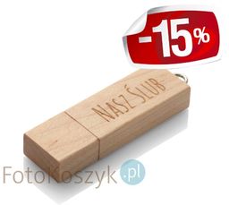 Pendrive grawerowany Nasz Ślub 3.0 jasne drewno (8GB)