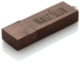 Pendrive grawerowany Nasz Ślub 3.0 ciemne drewno (16GB)