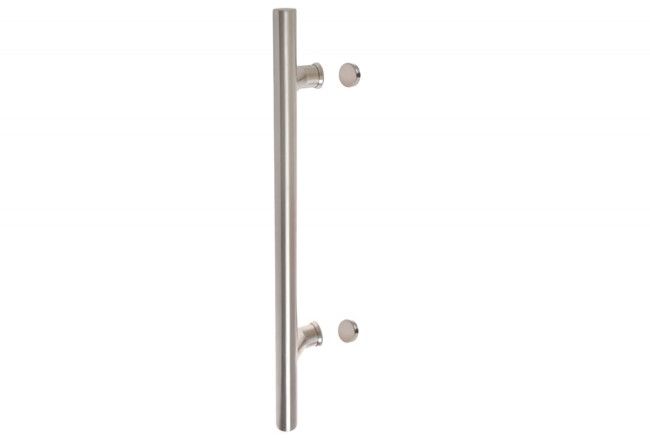 Pochwyt INOX jednostronny odgięty B-Harko fi 32 600x400 matowy, stal nierdzewna SS304 z elementami montażowymi w komplecie.
