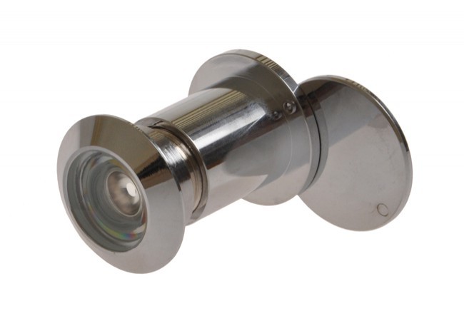 Wizjer drzwiowy fi 27 65-90 mm chrom kąt widzenia 180 stopni