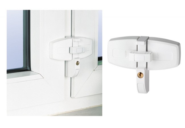 Zamek okienny Abus (typ DFS95WAL) do okna 2-skrz.,na klucz,biały