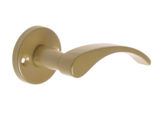 Klamka drzwiowa GAMAR VIOLA lakier złoty z rozetą okrągłą