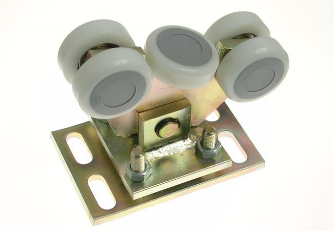 Wózek 5-rolkowy 80x80x5 tworzywo wahliwy z regulacją W-04/M