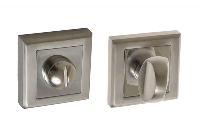 Szyld kwadratowy WC nikiel-satyna /chrom ( LARGO, HELEN, COROLLA)(kpl)