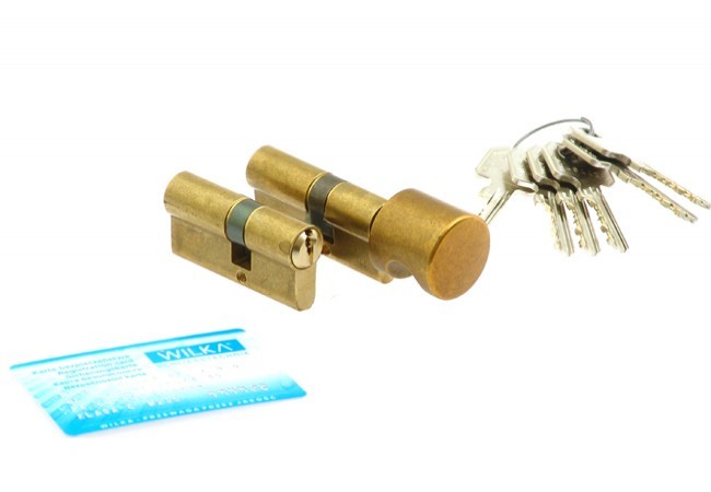 Kpl. wkładek WILKA 1400 35/40+ 1405 35g/40 mosiądz z gałką klasa B