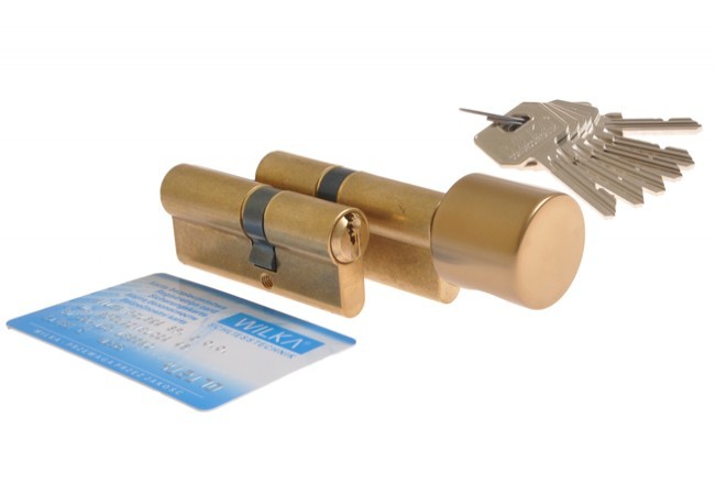 Kpl. wkładek WILKA 1400 35/45+ 1405 45g/35 mosiądz z gałką klasa B