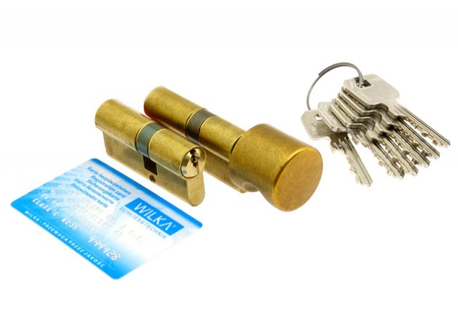 Kpl. wkładek WILKA 1400 30/45+ 1405 45g/30 mosiądz z gałką klasa B