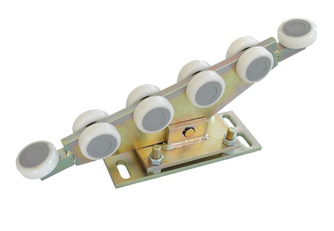 Wózek 10-rolkowy 80x80x5 tworzywo wahliwy z regulacją