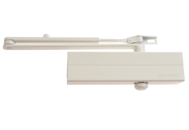 Samozamykacz Assa-Abloy DC140 z ramieniem biały. EN2/3/4/5 (skrzydło do 100 kg, max.szer.1250 mm )