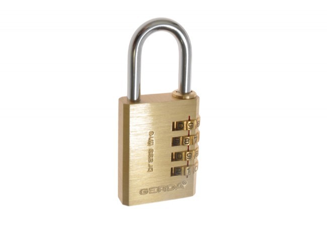 Kłódka BRASS LINE pałąkowa szyfrowa S40 mosiądz blister