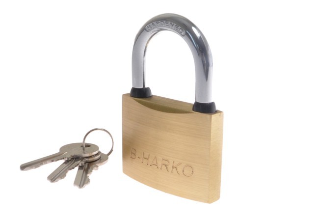 Kłódka B-Harko HM 60 mm zatrzaskowa mosiądz