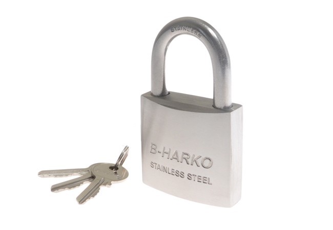 Kłódka B-Harko HS 60 mm zatrzaskowa, marynistyczna stal nierdzewna SUS 304
