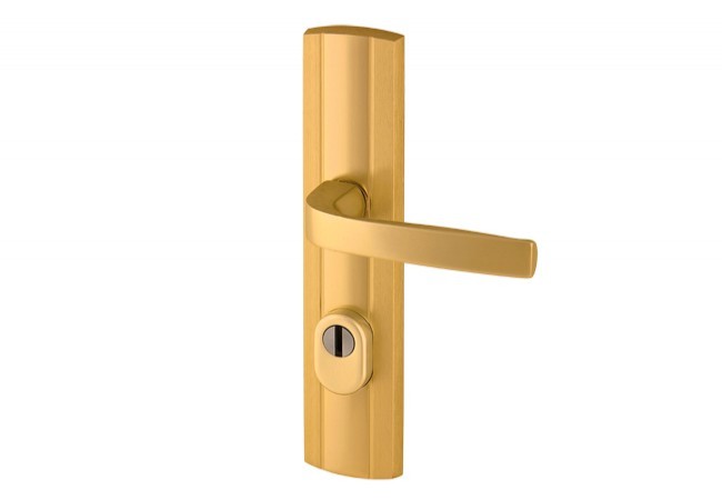 Klamka AXA PRESTIGE 72 WB klasa 3 z zabezpieczeniem wkładki FLEX (p.poż.), kolor F3 - złoty (grubość drzwi 74-83 mm)