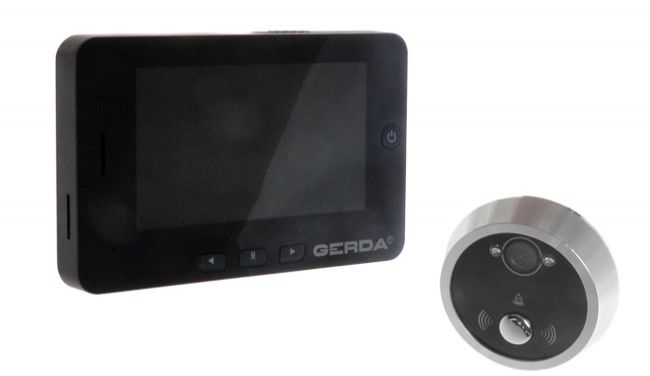 Wizjer drzwiowy elektroniczny Gerda OPTIC M z funkcją nagrywania (wyświetlacz LCD 4,3?)