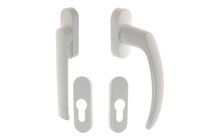 Klamka balkonowa Victory/ONYX / Pluton pod roletę biała z kpl. rozet