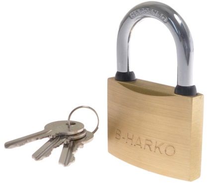 Kłódka B-Harko HM 50 mm zatrzaskowa mosiądz