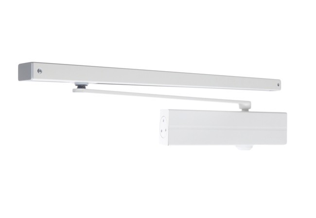 Samozamykacz Assa Abloy DC135 z szyną ślizgową,(EN 3, skrzydło max.950 mm, 60 kg), biały
