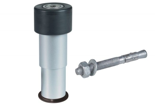 Odbojnik aluminiowy Locinox Gatestop z regulacją wysokości 100-140 mm, przykręcany