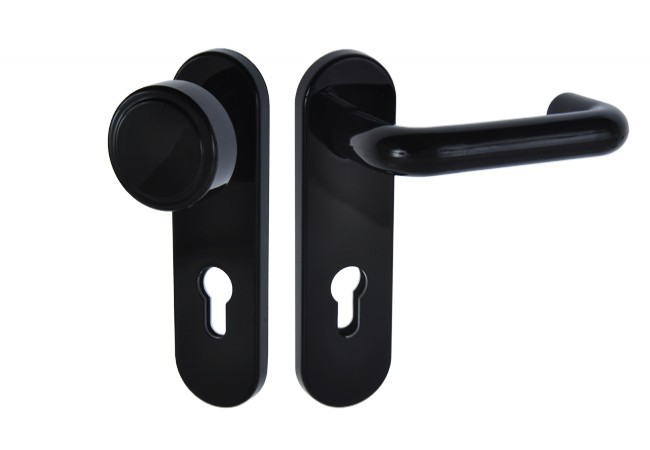 Klamko-gałka p.poż. stała 72 mm czarny połysk trzpień 9