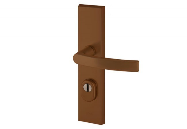 Klamka Axa ODIN 72 WB klasa 3 z zabezpieczeniem wkładki FLEX (p.poż.), kolor F4 - stare złoto (grubość drzwi 74-83 mm)