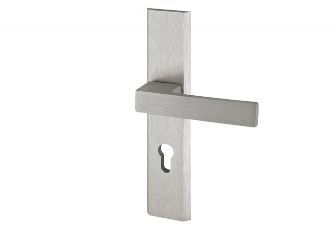 Klamka AXA Haga ++ 72 WB, kolor F1 - srebrny (grubość drzwi 74-83 mm)