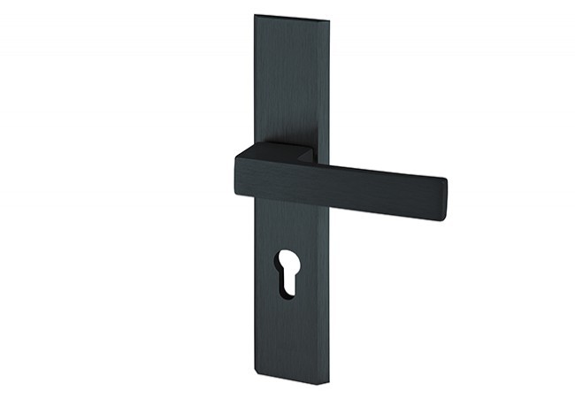 Klamka AXA Haga ++ 92 WB, kolor F8 - czarny (grubość drzwi 74-83 mm)