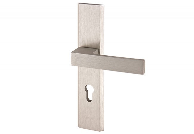 Klamka AXA Haga ++ 72 WB, kolor F6 - stal nierdzewna (grubość drzwi 74-83 mm)