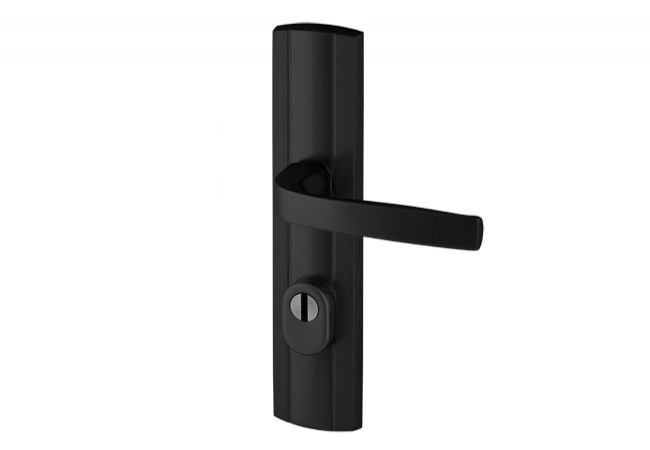 Klamka Axa PRESTIGE 92 WB klasa 3 z zabezpieczeniem wkładki FLEX (p.poż.), kolor F8 - czarny (grubość drzwi 74-83 mm)