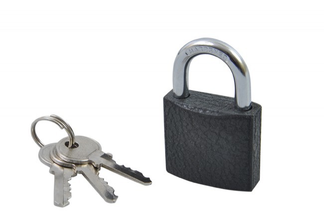 Kłódka żeliwna zatrzaskowa KSV30 z hartowanym pałąkiem BLISTER