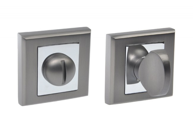 Szyld kwadratowy WC black mat/chrom (CLARA)