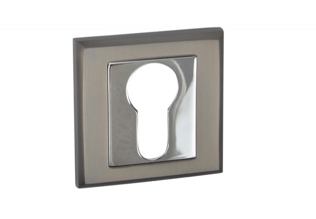 Szyld kwadratowy na wkład black mat/chrom (CLARA)