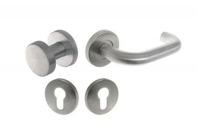 Klamko-gałka PURE 8100/3020/6501 6612PZ stal nierdzewna prawa trzp. 8 mm, z tarczką okrągłą na wkładkę