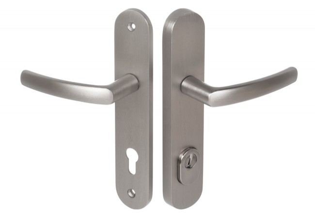 Klamka drzwiowa FOX 90 wkładka A/V chrom sat.