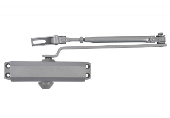 Samozamykacz drzwiowy Economic Small z blokadą, EN 3 (max.szer. 950 mm, ciężar do 65 kg), srebrny