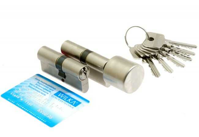 Kpl. wkładek WILKA 1481 26/40+ 1484 26g/40 nikiel z gałką ABHIII