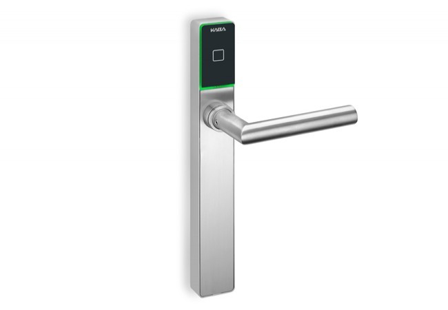 Klamka elektroniczna dormakaba C-Lever K6 pro, rozstaw 92 mm, (trzpień 8 mm, drzwi do 63 mm), karta programująca Master B w zestawie