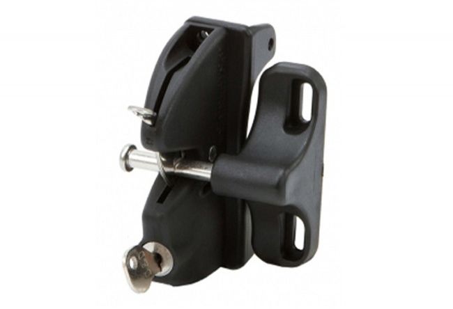 Rygiel samozatrzaskowy do furtki D&D jednostronny (LLAA), na klucz, dystans 10-38 mm, czarny