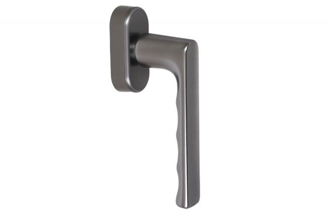 Klamka okienna Hoppe Hamburg z przyciskiem w rękojeści, trzpień regulowany T-32-42, kolor F9