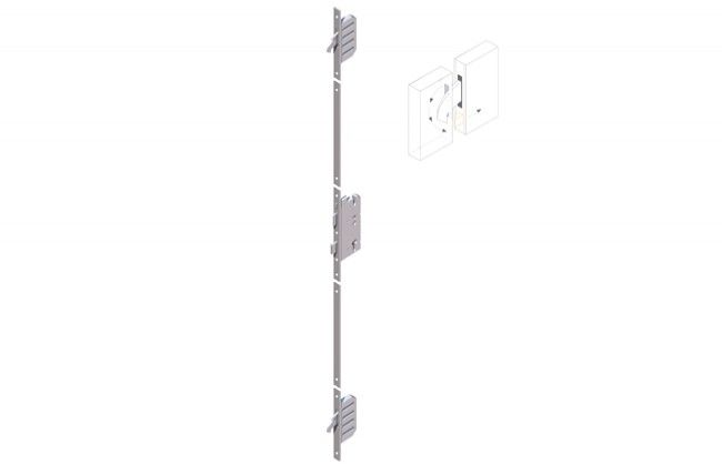 Zamek listwowy Winkhaus AV3 92/45 czoło U24 mm z automatycznym ryglowaniem, lewy