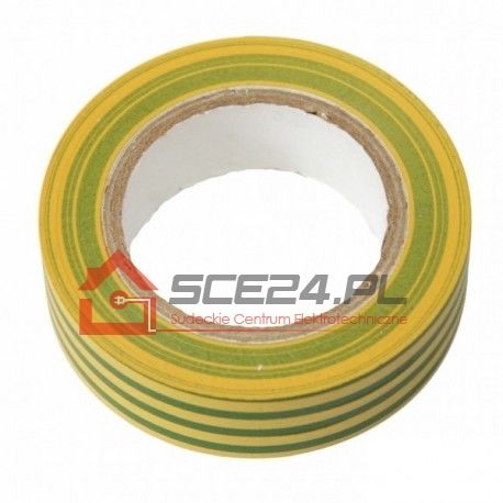 TAŚMA IZOLACYJNA 20m 0,13mm x 0,19mm ŻÓŁTO-ZIELONA