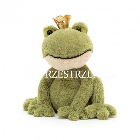 MASKOTKA JELLYCAT Żabka zielona w złotej koronie - 12 cm