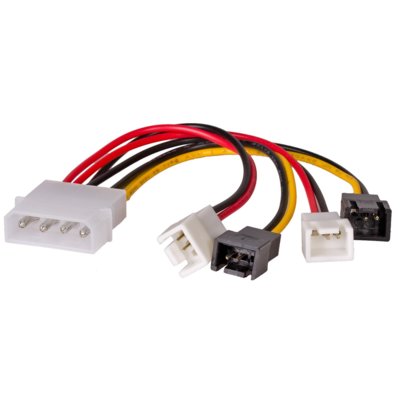 Molex Akyga Kabel zasilający Akyga AK-CA-34 2x 3pin 5V + 2x 3pin 12V F-M PVC 0,15m AK-CA-34