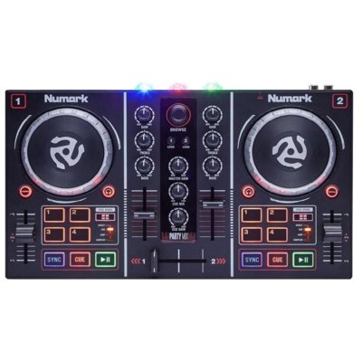 Numark Party Mix Kompletny Zestaw Kontrolerów DJ do Serato DJ z 2 Tarasam, Wielokolorowy, 19.69 x 32.51 x 5.08 cm Party Mix