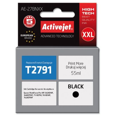 ActiveJet Tusz AE-27BNXX (do drukarki Epson, zamiennik 27XXL T2791 supreme 55ml czarny Chip) EXPACJAEP0266