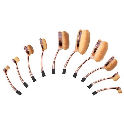 Rio Beauty Professional Microfibre Cosmetic Brush Collection zestaw 10 profesjonalnych szczotek z włosiem z mikrofibry do makijażu