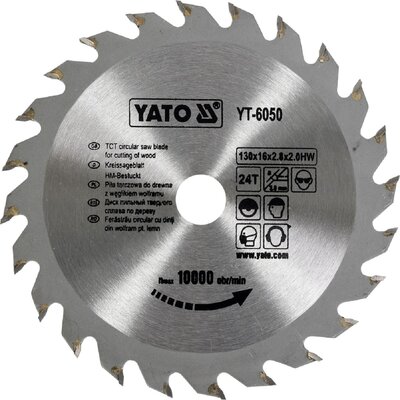 Yato tarcza tnąca drewna 130x24x16 - 6050 (YT-6050)