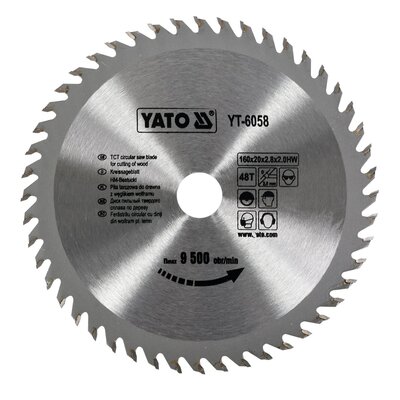 Yato YT-6058 Piła tarczowa z węglikiem wolframu 160x20x48t
