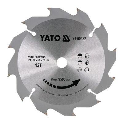 Yato PIŁA TARCZOWA Z WĘGLIKIEM WOLFRAMU DO DREWNA 170 16MM YT-60582