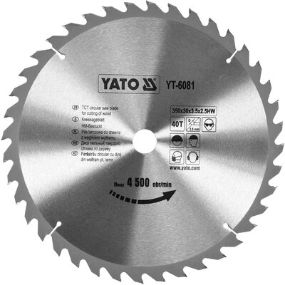YATO PIŁA TARCZOWA Z WĘGLIKIEM 350X40X30 MM (YT-6081)