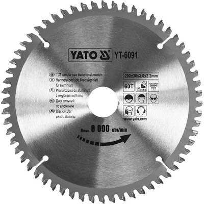 Yato tarcza tnąca aluminium 200x30x60 - 6091 (YT-6091)